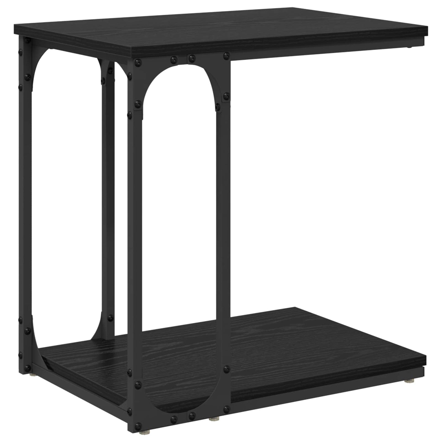 Side Table Black Oak 50 x 35 x 52 cm Engineered Wood