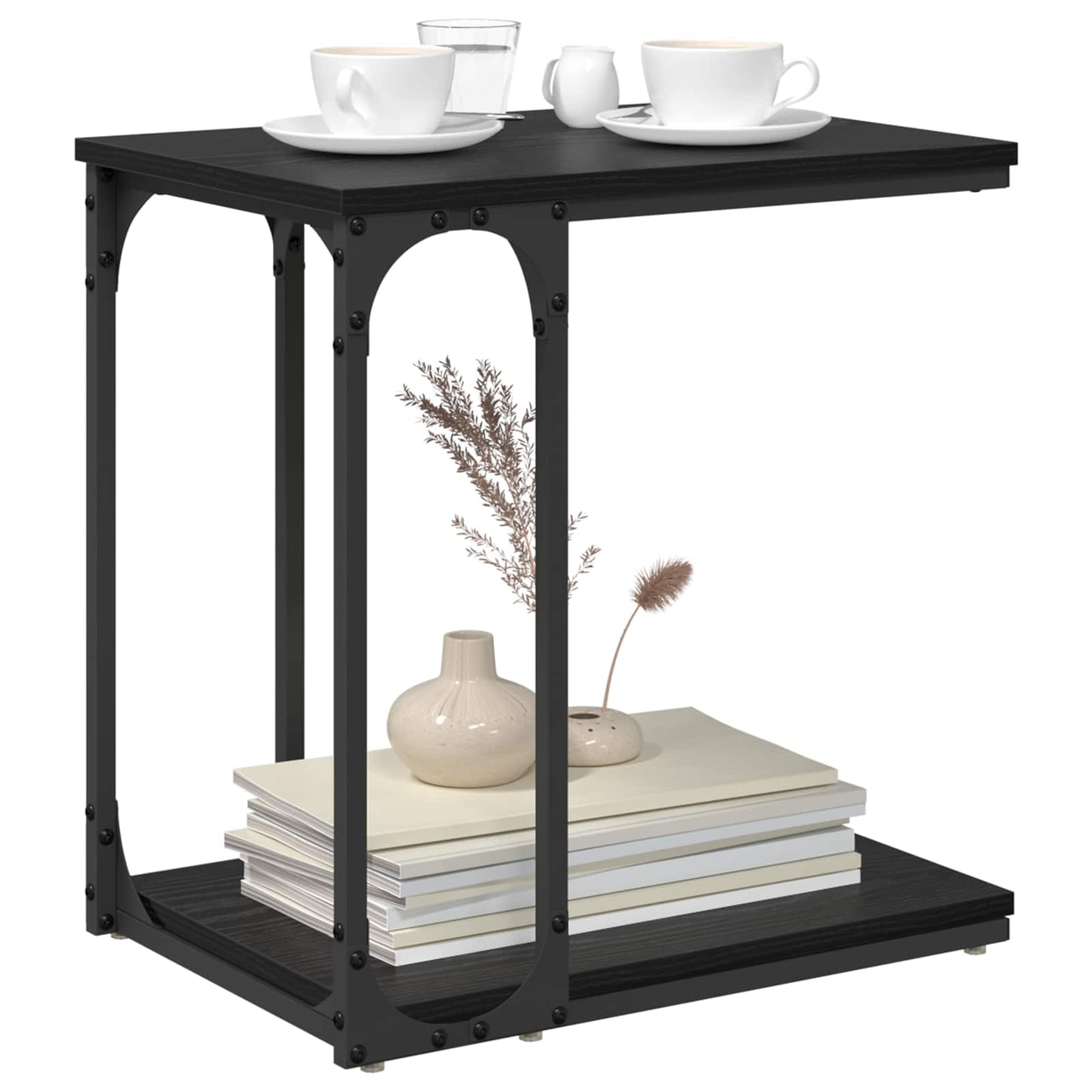 Side Table Black Oak 50 x 35 x 52 cm Engineered Wood