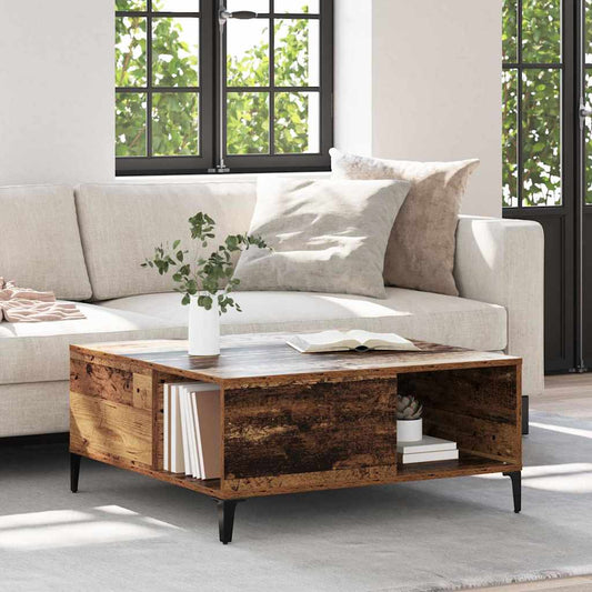 Coffee Table Old Wood 80 x 80 x 36.5 cm Engineered Wood