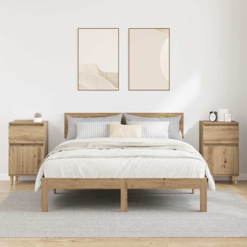 Bedside Cabinet with Drawer 2 pcs Artisan Oak 40 x 35 x 70 cm