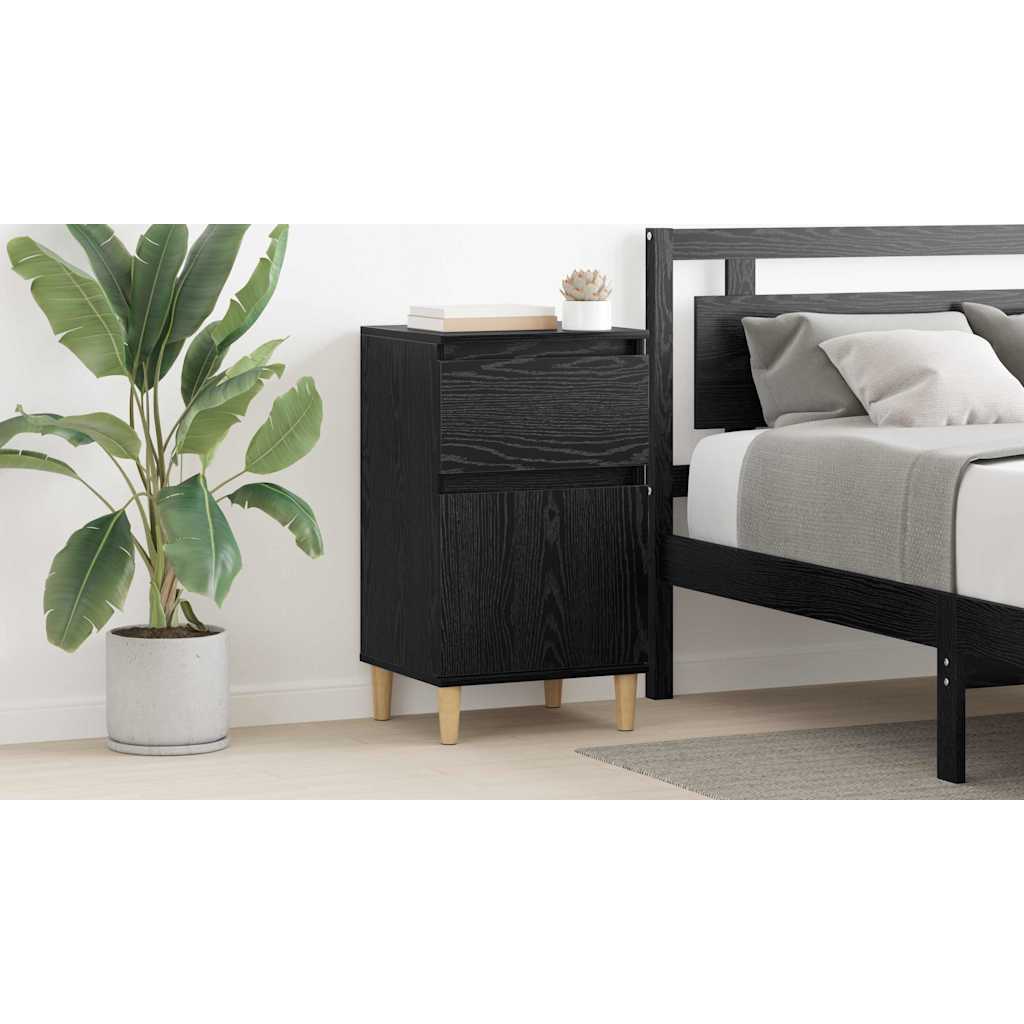 Bedside Cabinet Black Oak 40 x 35 x 70 cm Engineered Wood