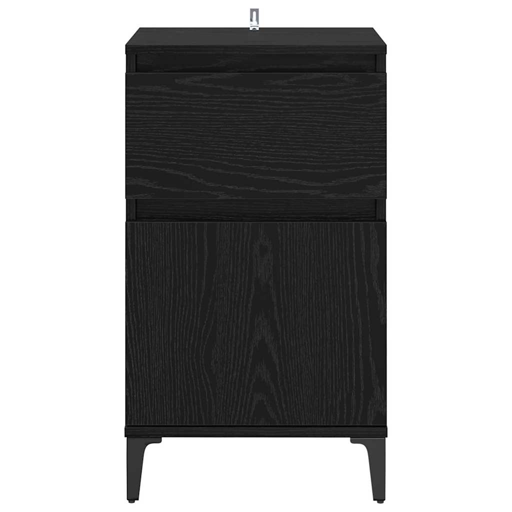 Bedside Cabinet 2 pcs Black Oak 40 x 35 x 70 cm Engineered Wood