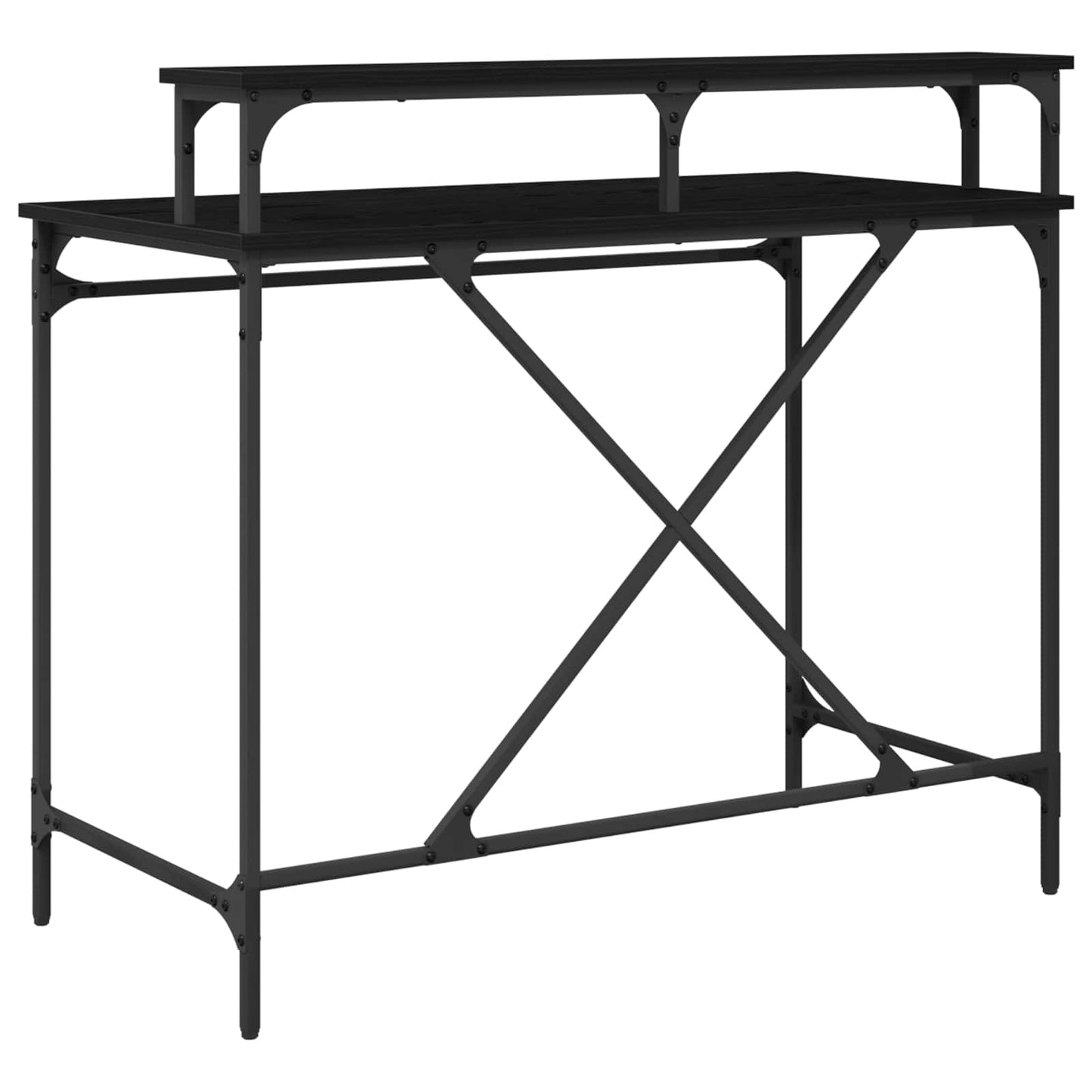 Desk Black Oak 100 x 50 x 90 cm Engineered Wood