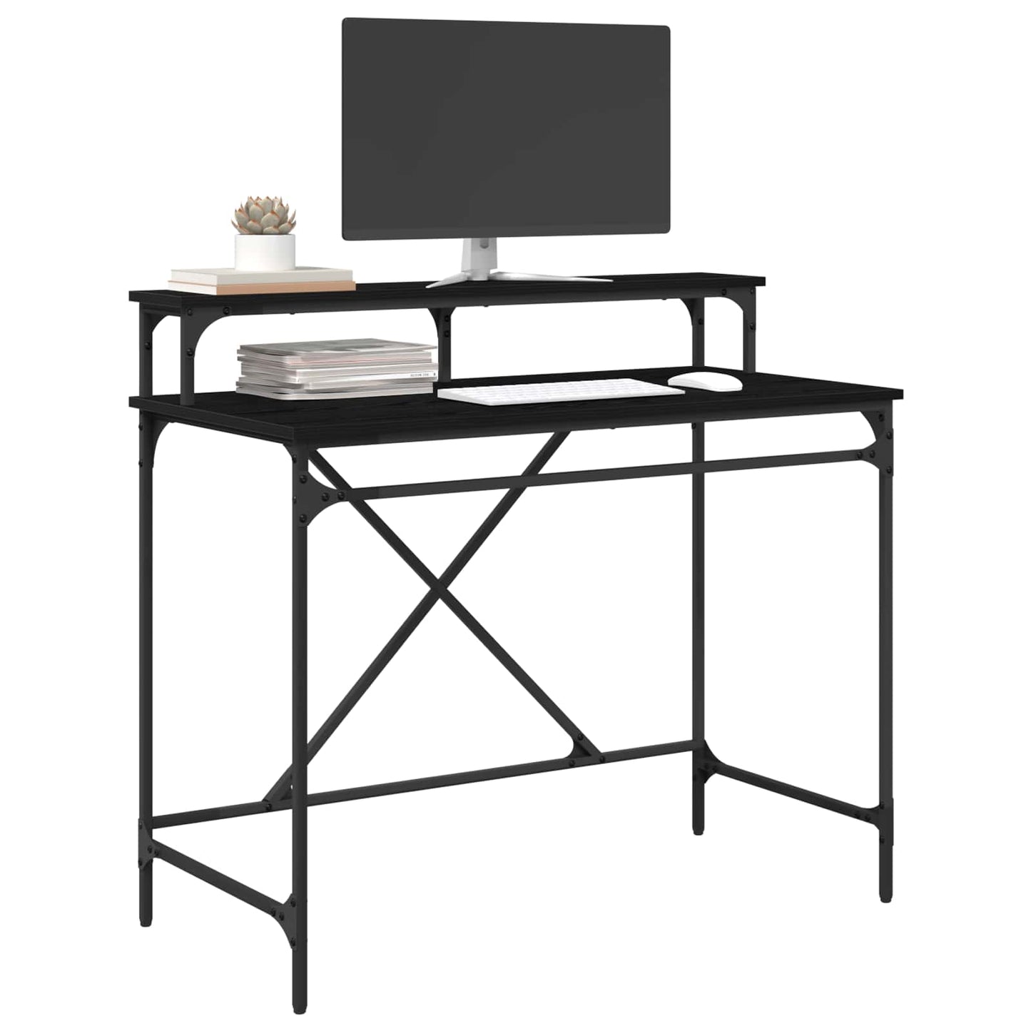 Desk Black Oak 100 x 50 x 90 cm Engineered Wood