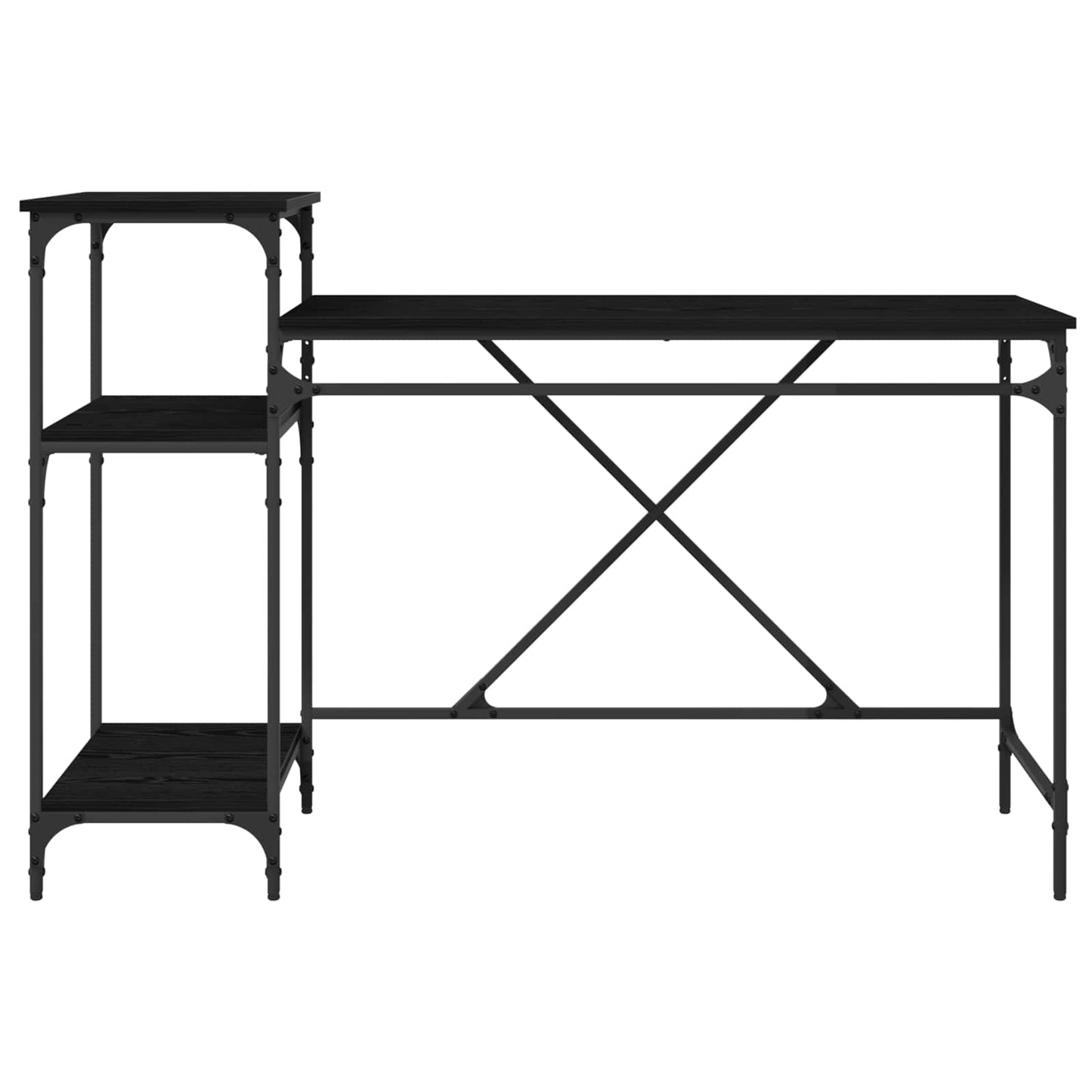 Desk Black Oak Engineered Wood 135 x 50 x 90 cm