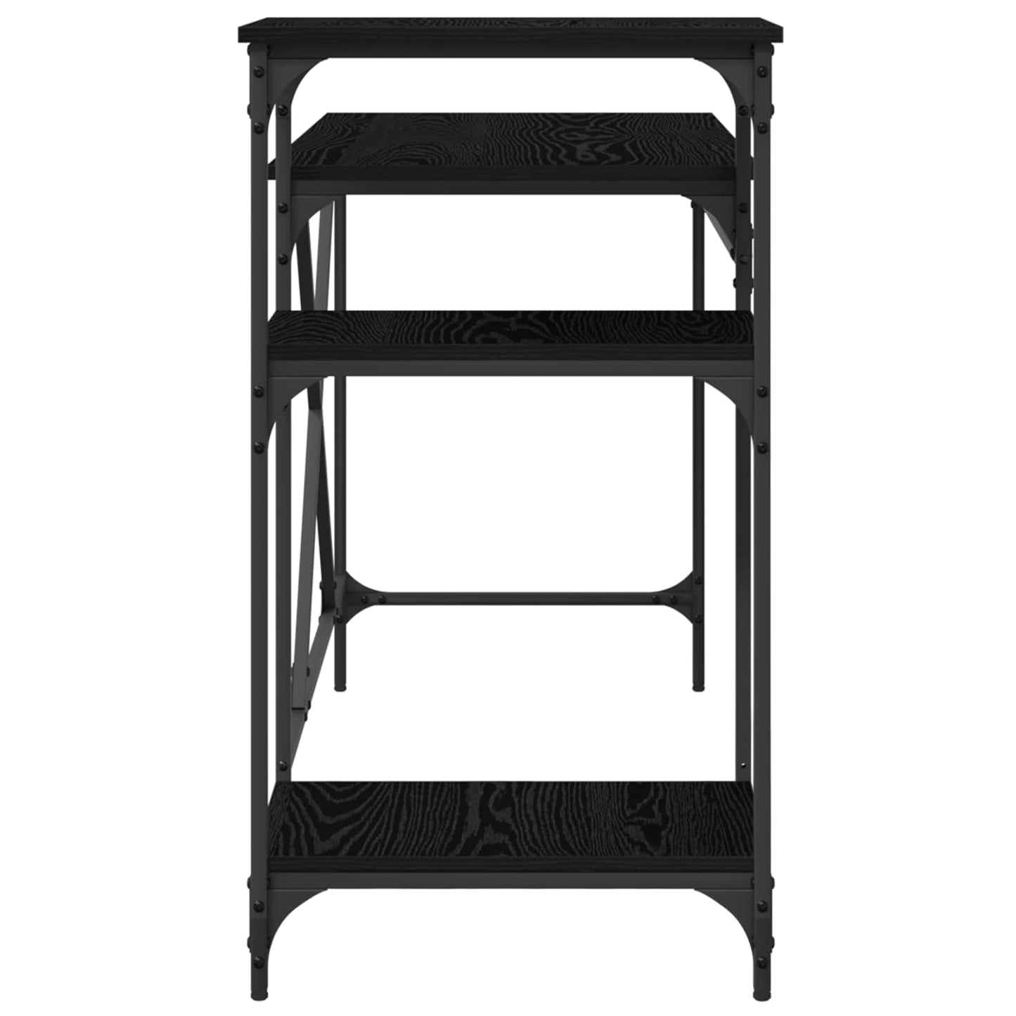 Desk Black Oak Engineered Wood 135 x 50 x 90 cm