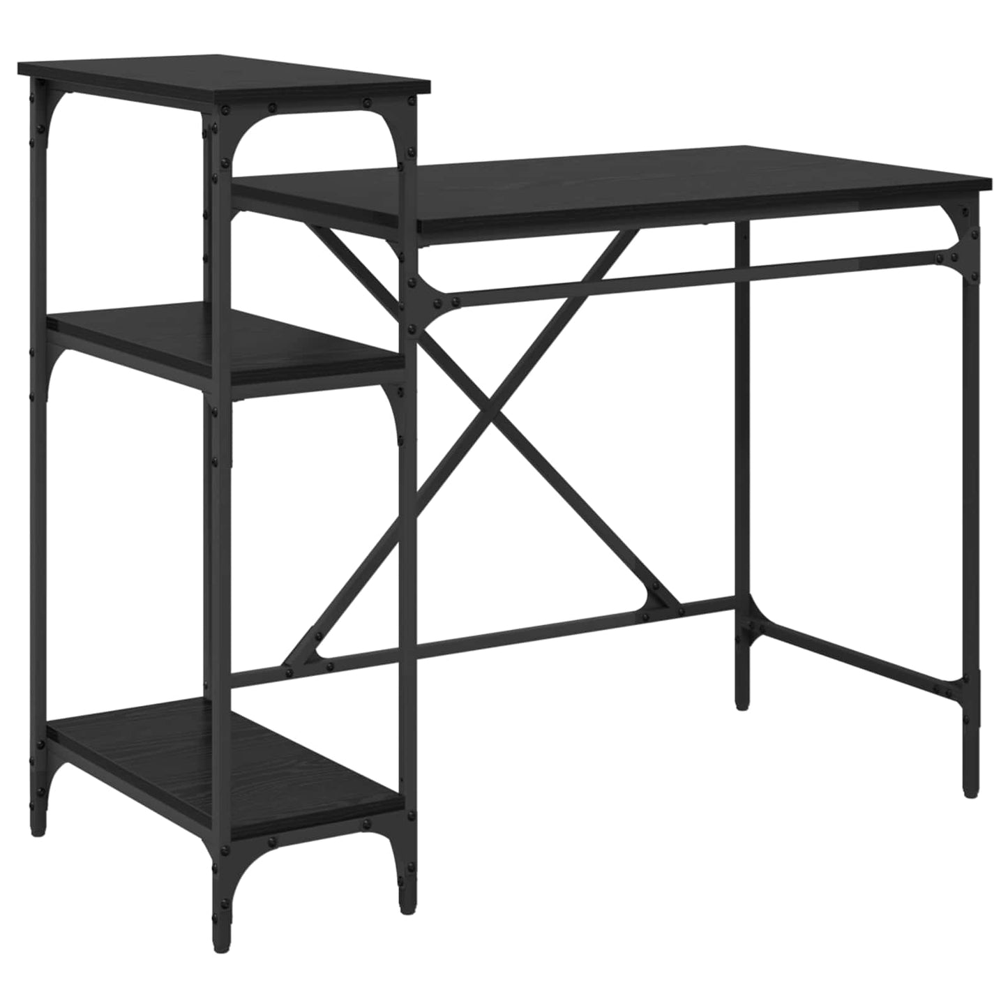 Desk Black Oak 105 x 50 x 90 cm Engineered Wood