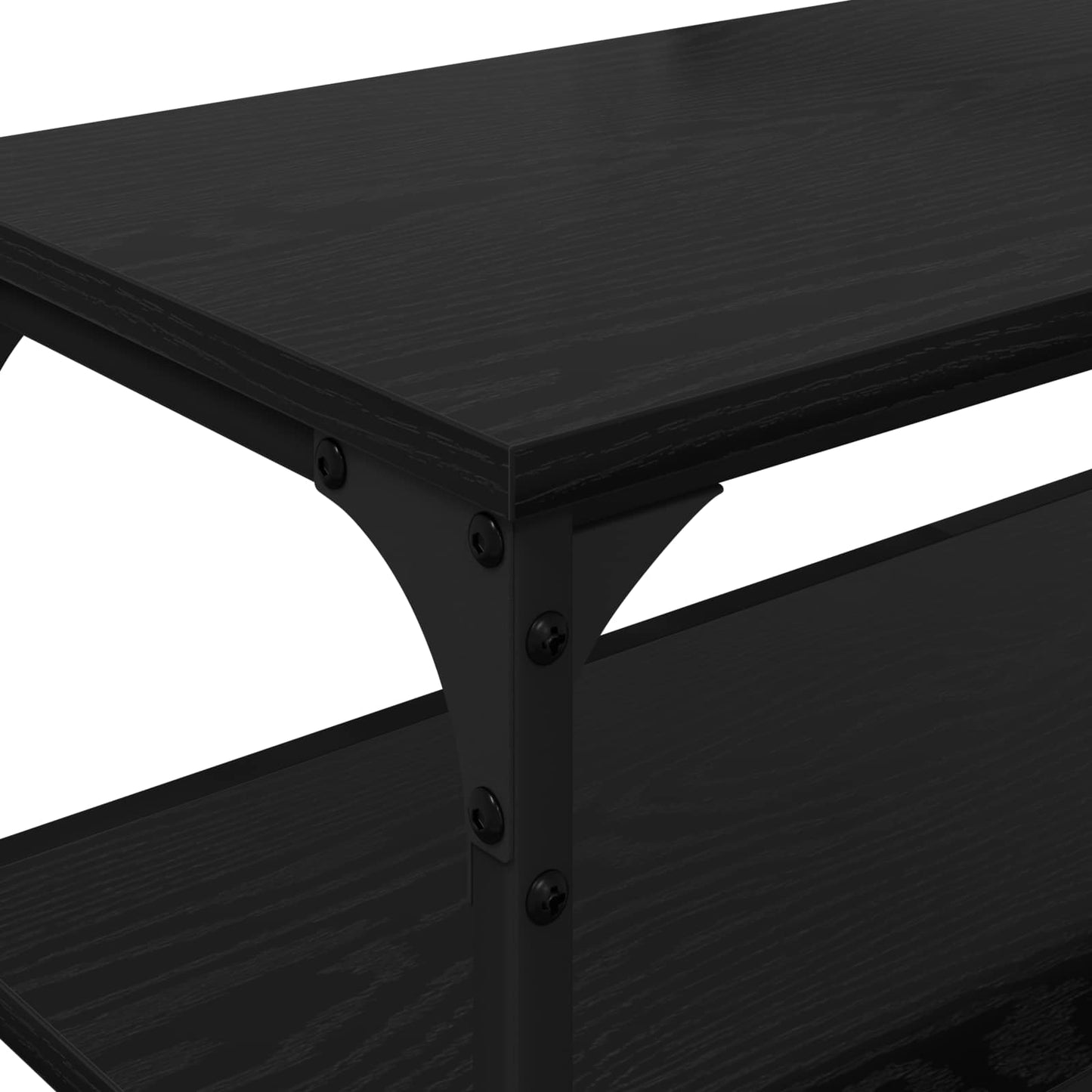 TV Cabinet Black Oak 160 x 30 x 50 cm Engineered Wood and Iron