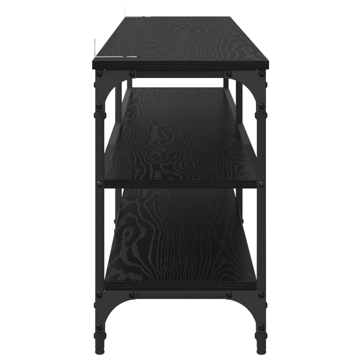 TV Cabinet Black Oak 160 x 30 x 50 cm Engineered Wood and Iron