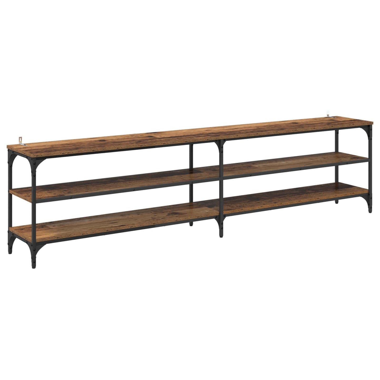 TV Cabinet Old Wood 200 x 30 x 50 cm Engineered Wood and Iron
