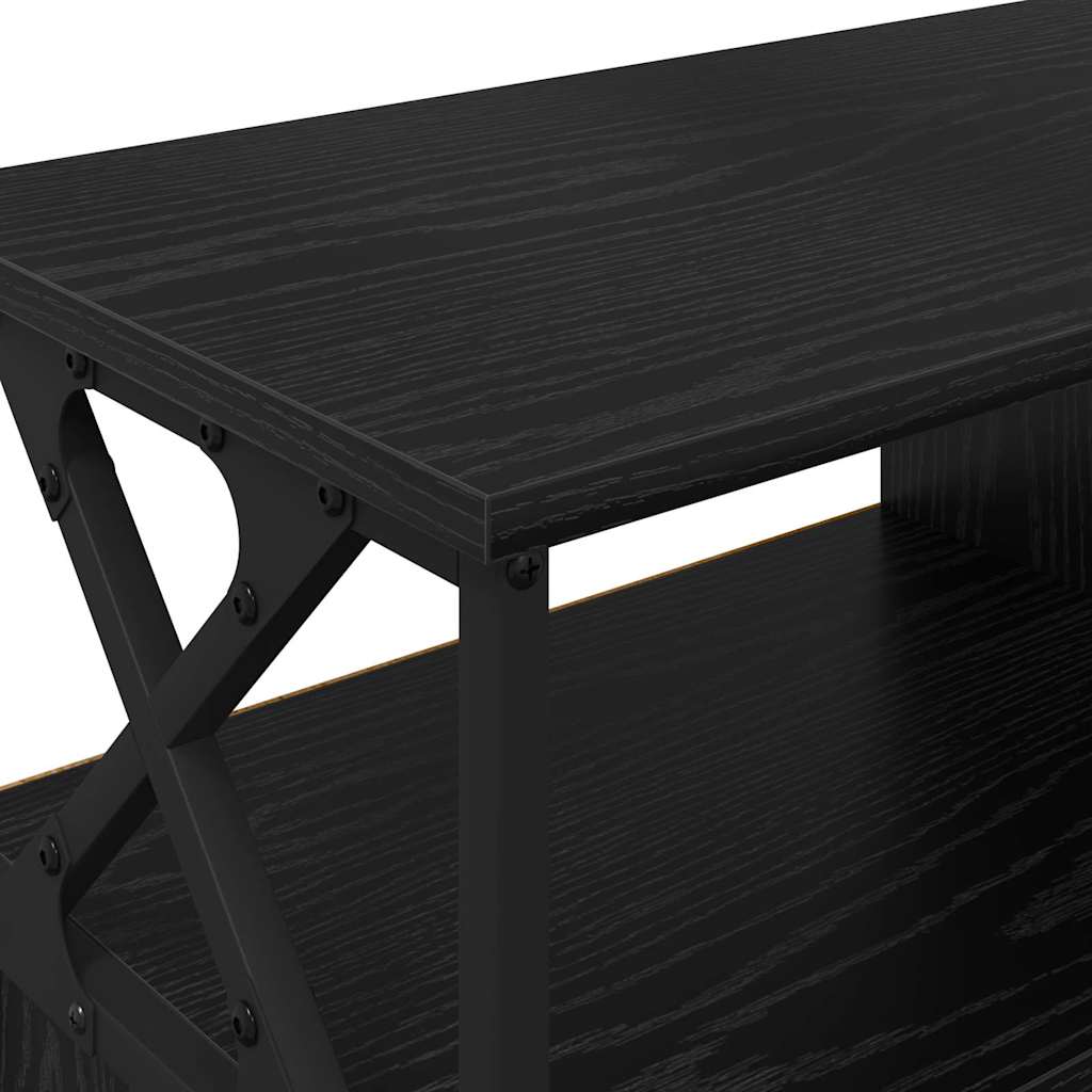TV Cabinet Black Oak 90 x 33 x 45 cm Engineered Wood and Steel