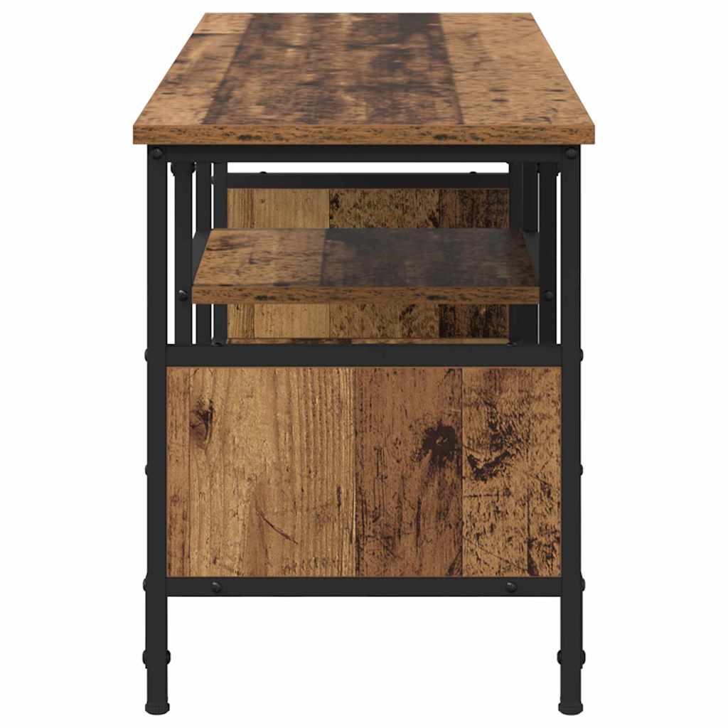 TV Cabinet Old Wood 100 x 35 x 45 cm Engineered Wood and Iron