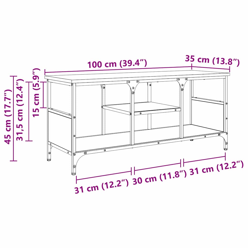 TV Cabinet Artisan Oak 100 x 35 x 45 cm