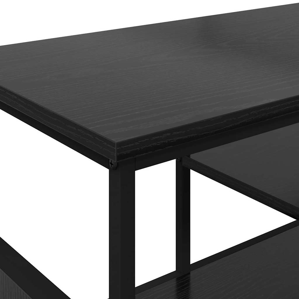 TV Cabinet Black Oak 100 x 35 x 45 cm Engineered Wood and Iron