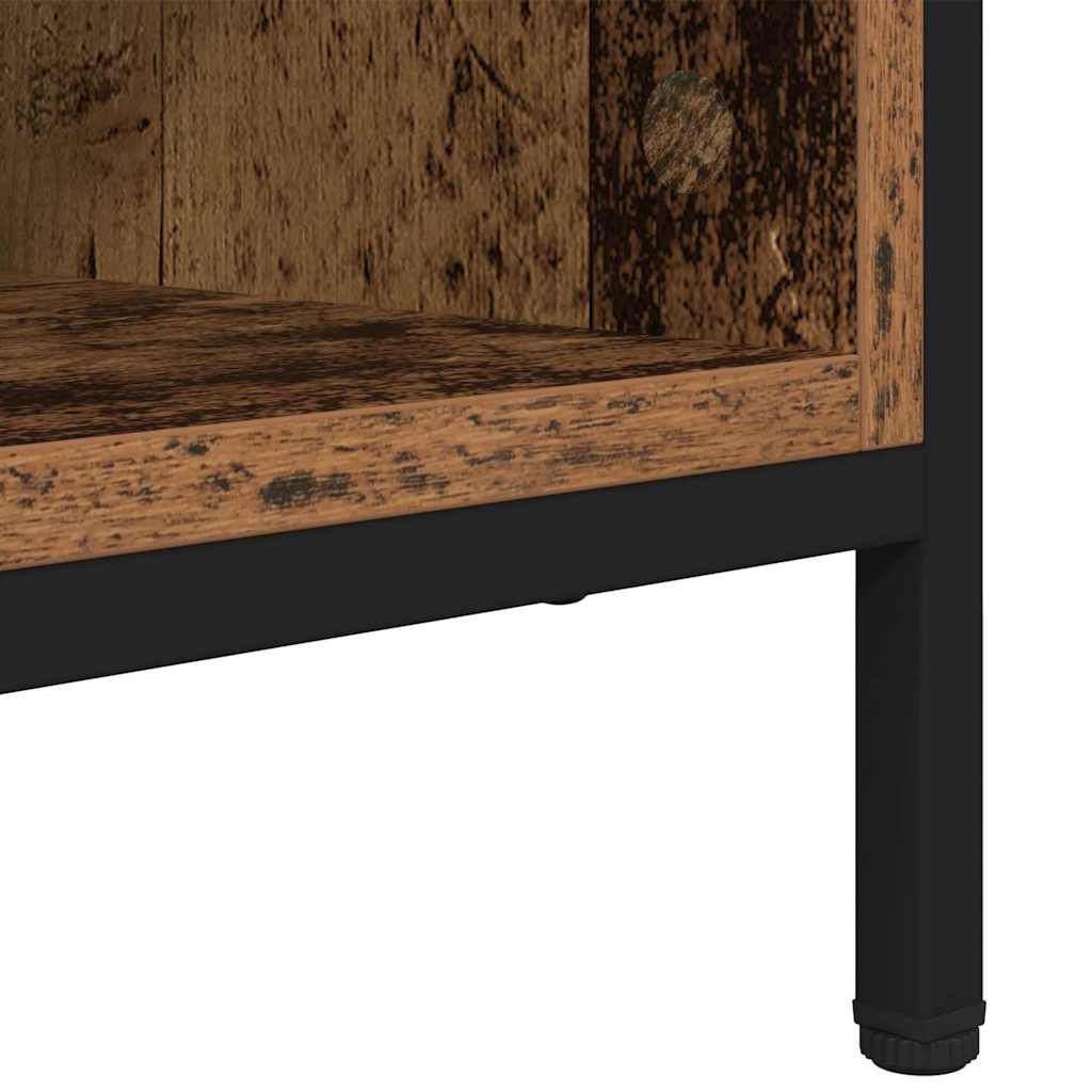 Shoe Cabinet Old Wood 131 x 35 x 50 cm Engineered Wood and Iron