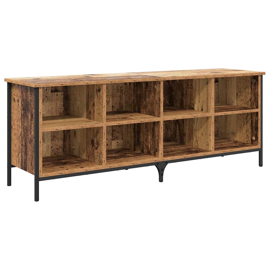 Shoe Cabinet Old Wood 131 x 35 x 50 cm Engineered Wood and Iron