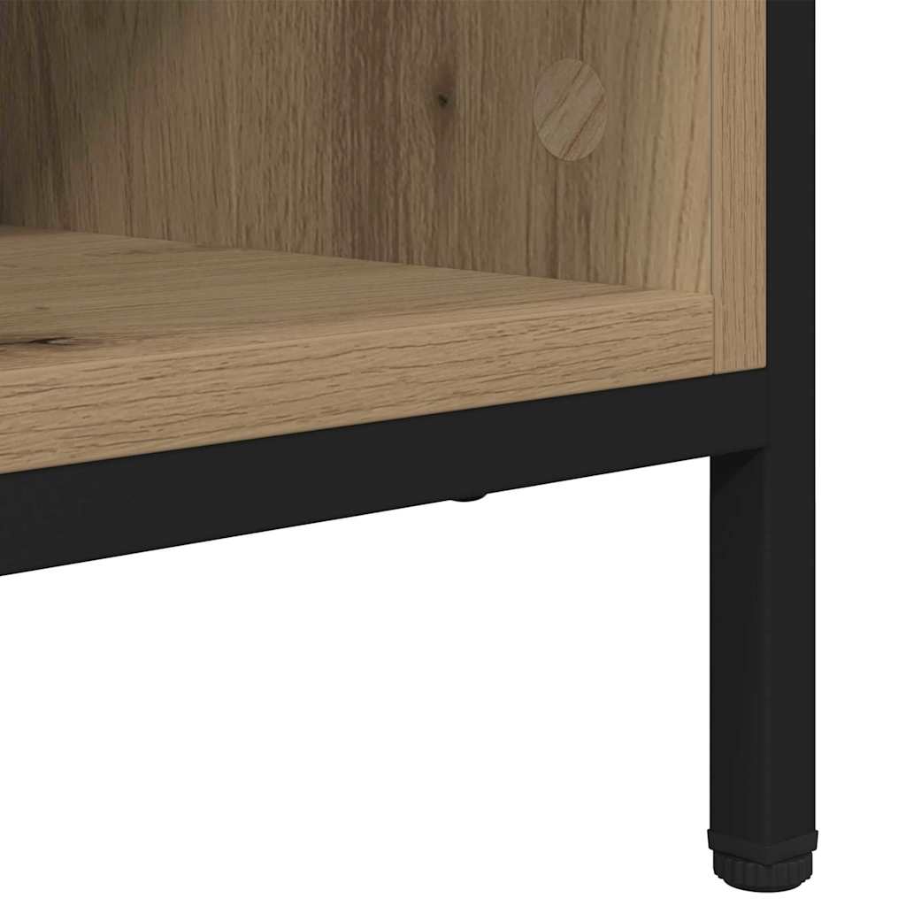 Shoe Cabinet with Shelf Artisan Oak 131 x 35 x 50 cm