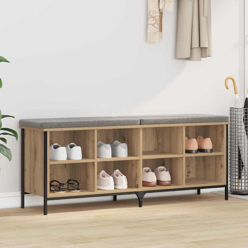 Shoe Cabinet with Shelf Artisan Oak 131 x 35 x 50 cm