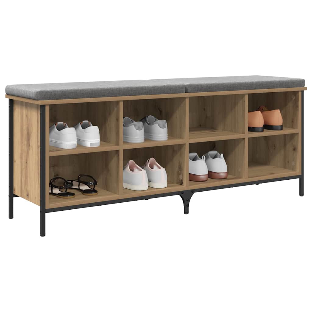 Shoe Cabinet with Shelf Artisan Oak 131 x 35 x 50 cm
