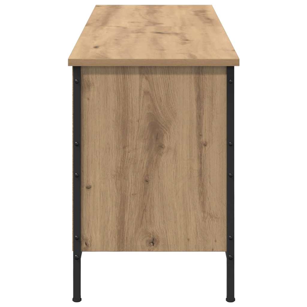 Shoe Cabinet with Shelf Artisan Oak 131 x 35 x 50 cm