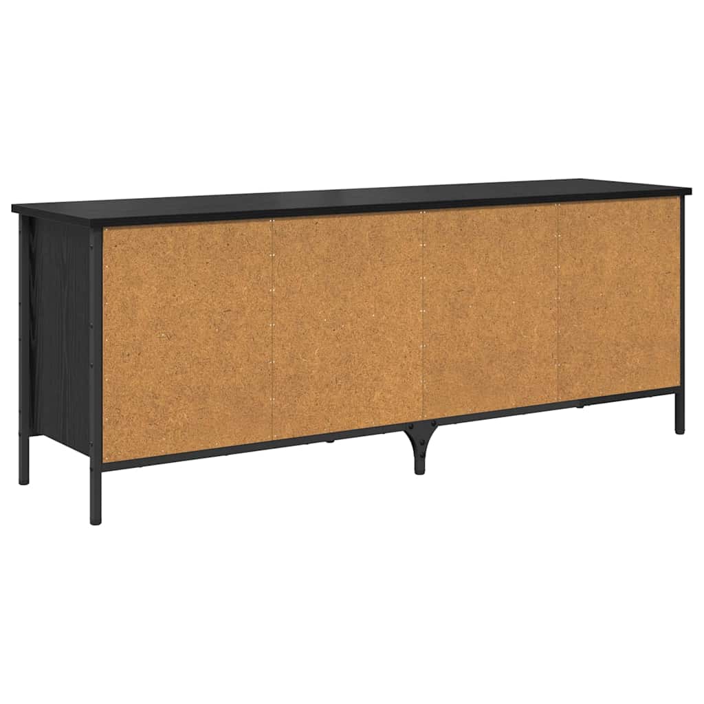 Shoe Cabinet with Shelf with Storage Black Oak 131 x 35 x 50 cm