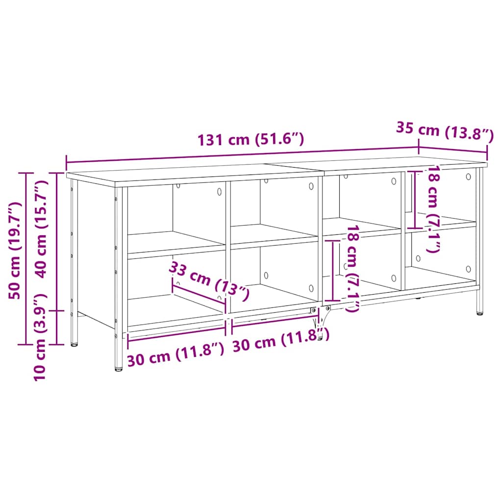 Shoe Cabinet with Shelf with Storage Black Oak 131 x 35 x 50 cm
