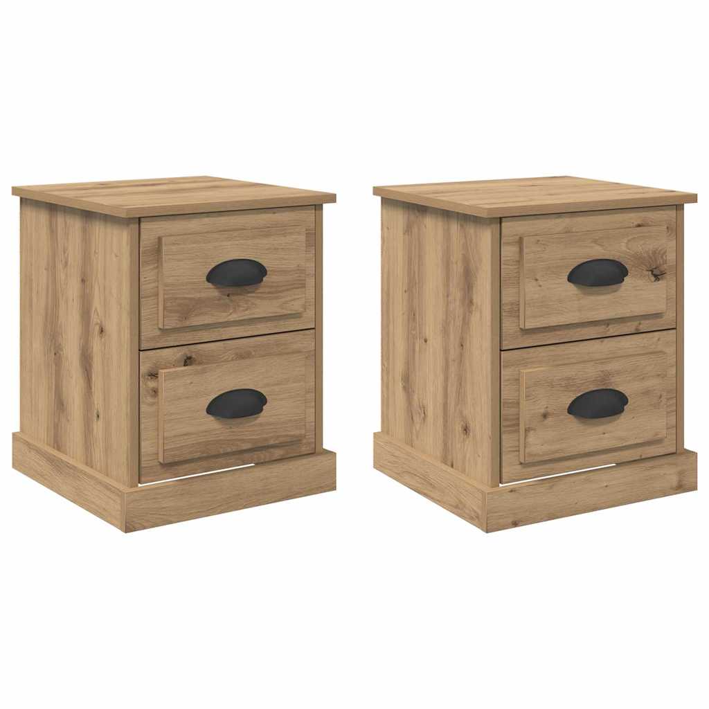 Bedside Cabinet 2 pcs Artisan Oak 39 x 39 x 47.5 cm