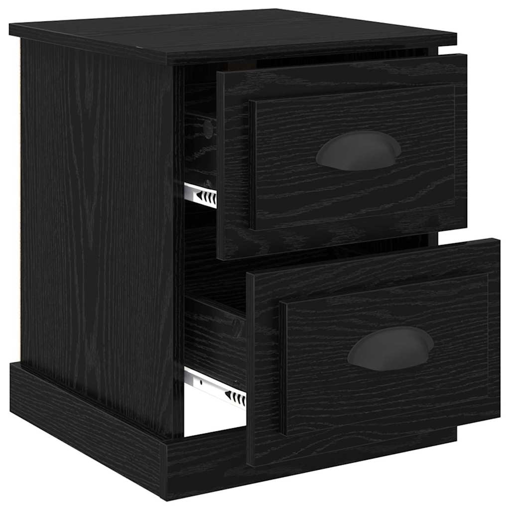 Bedside Cabinet Black Oak 39 x 39 x 47.5 cm Engineered Wood
