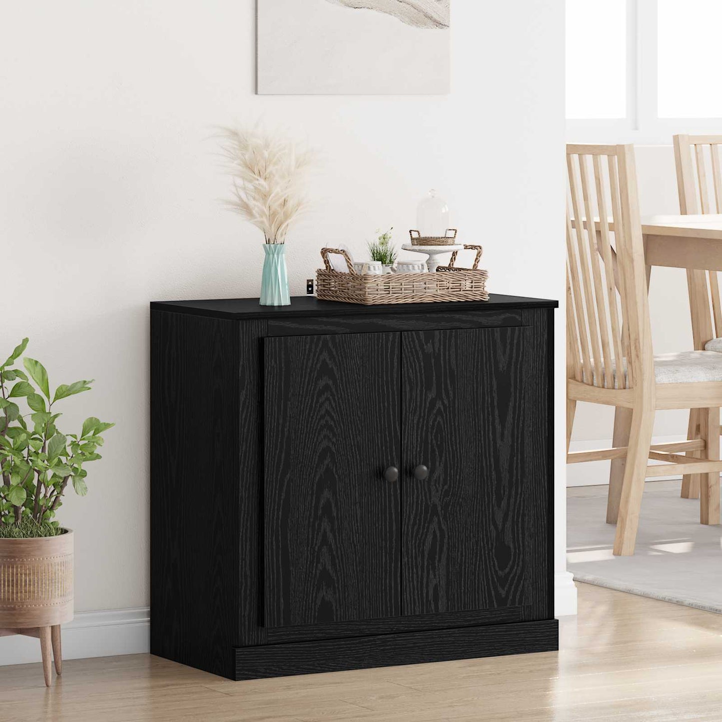 Sideboard Black Oak 70 x 35.5 x 67.5 cm Engineered Wood