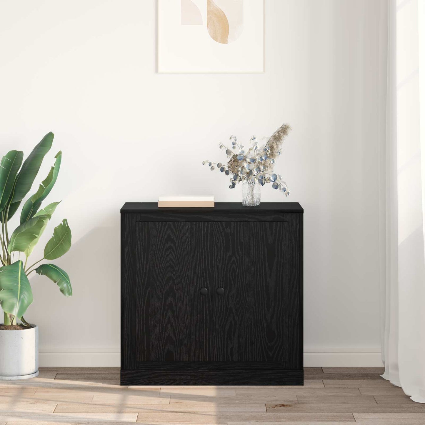 Sideboard 70 x 35.5 x 67.5 cm Black Oak Engineered Wood