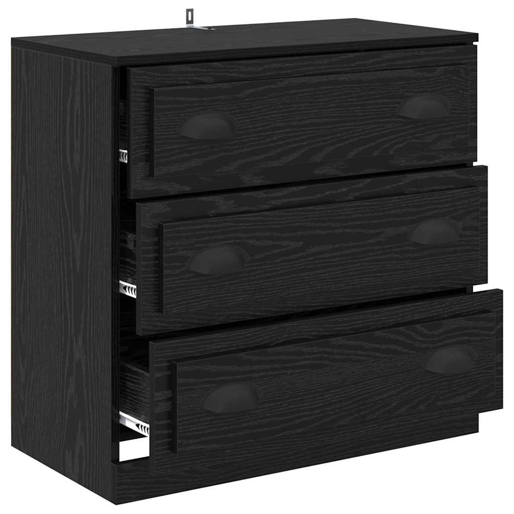 Sideboard Black Oak 70 x 35.5 x 67.5 cm Engineered Wood