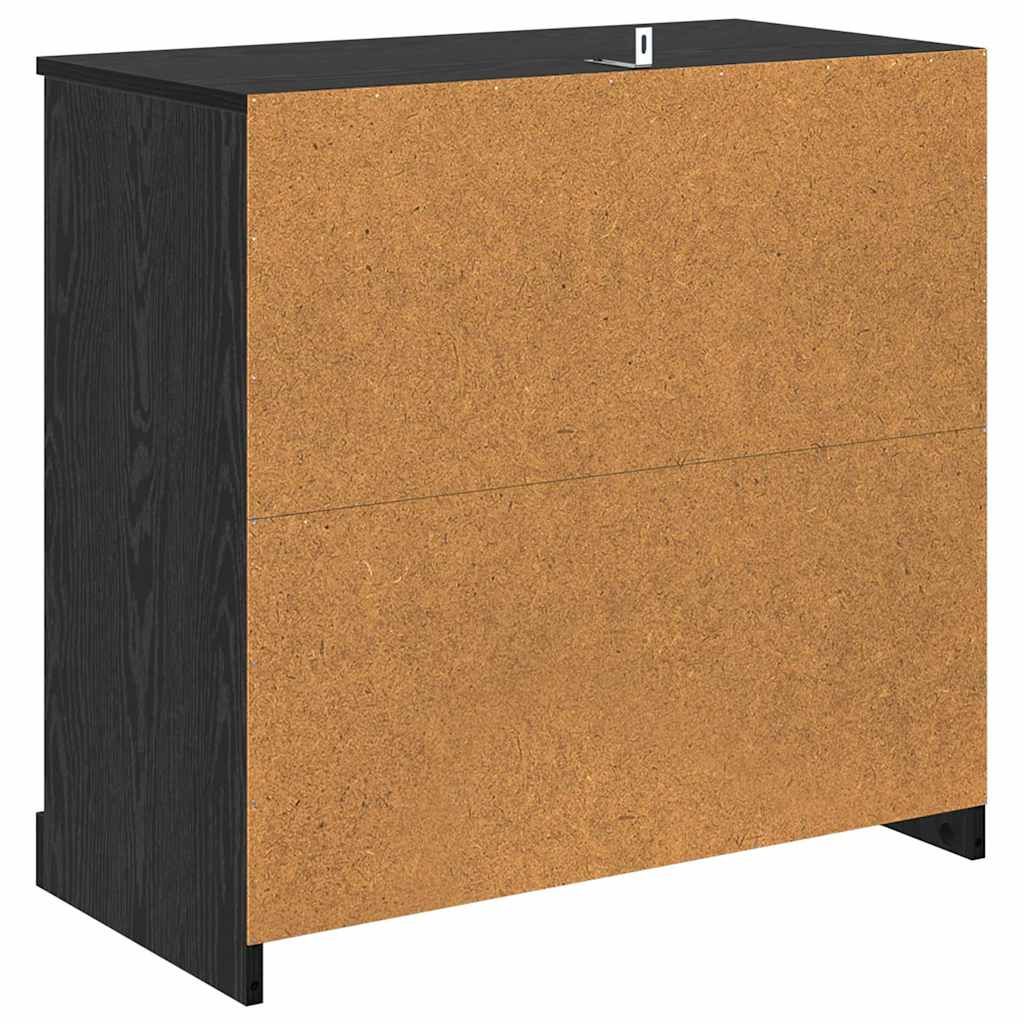Sideboard Black Oak 70 x 35.5 x 67.5 cm Engineered Wood