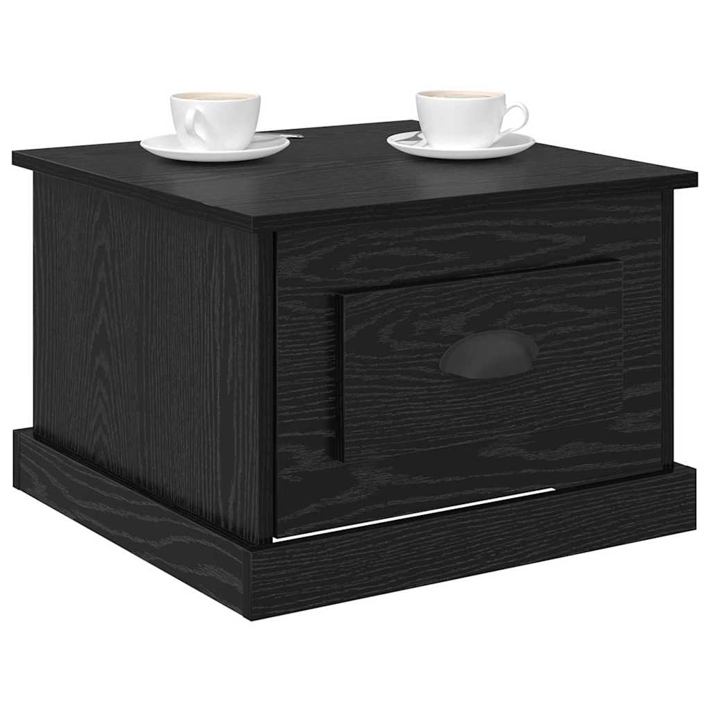 Coffee Table Black Oak 50 x 50 x 35 cm Engineered Wood
