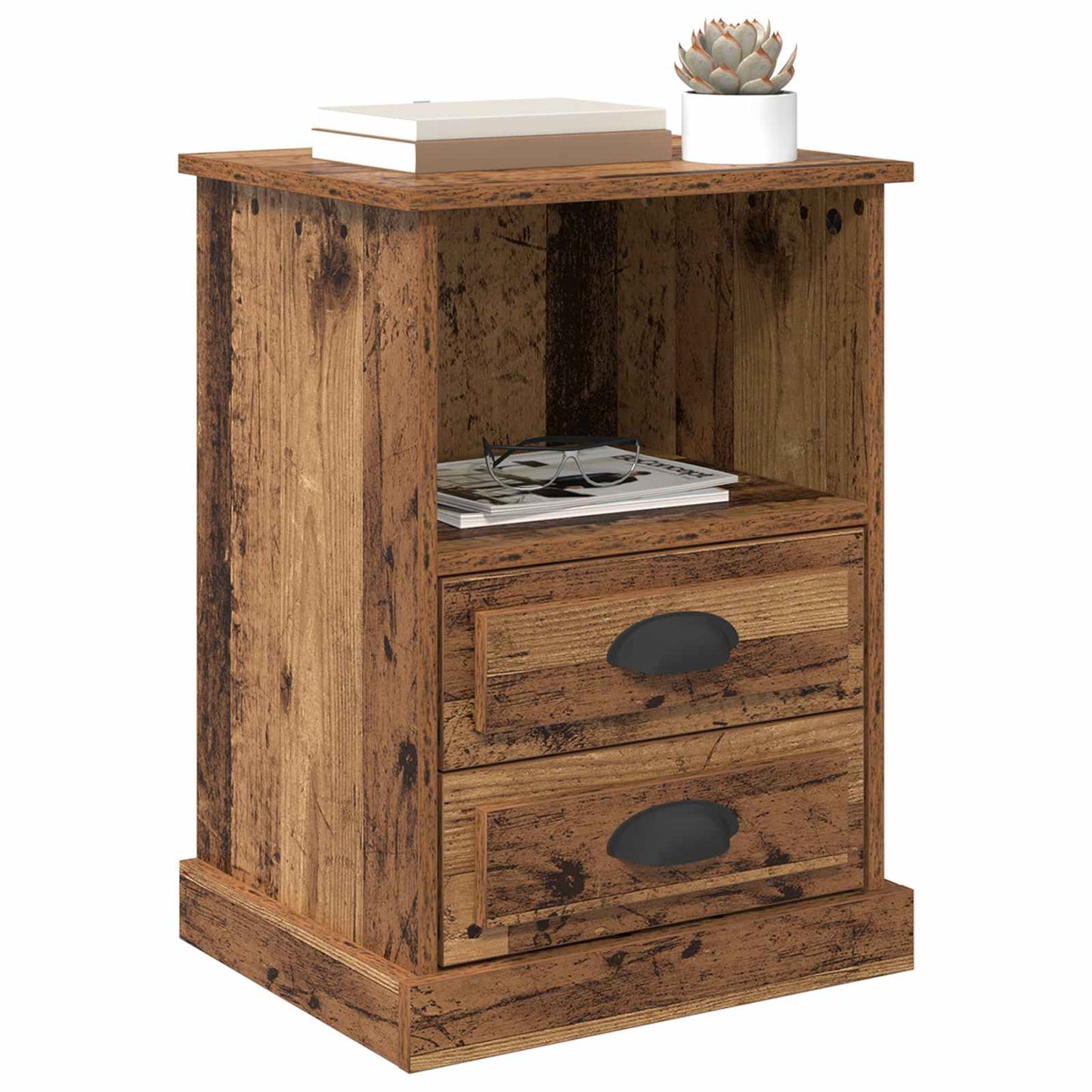 Bedside Cabinet 2 pcs Old Wood 36 x 43 x 60 cm Engineered Wood