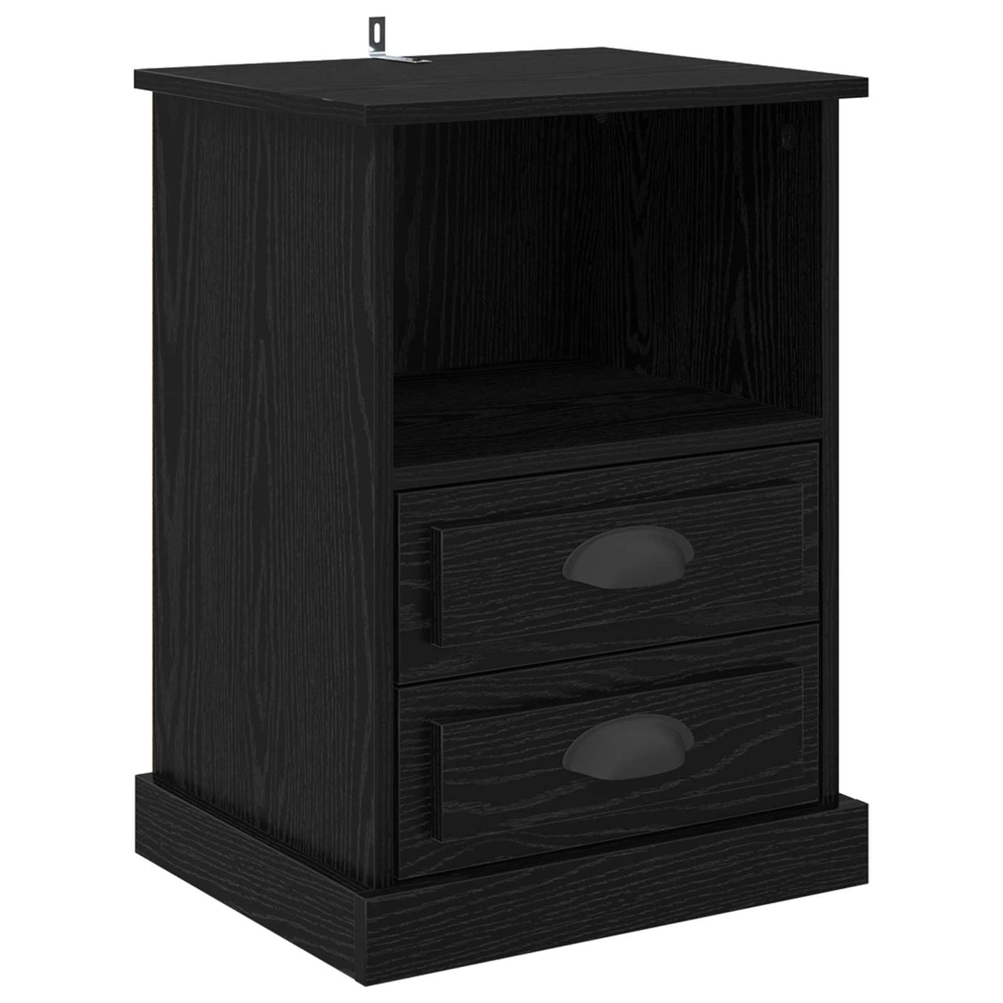 Bedside Cabinet Black Oak 36 x 43 x 60 cm Engineered Wood