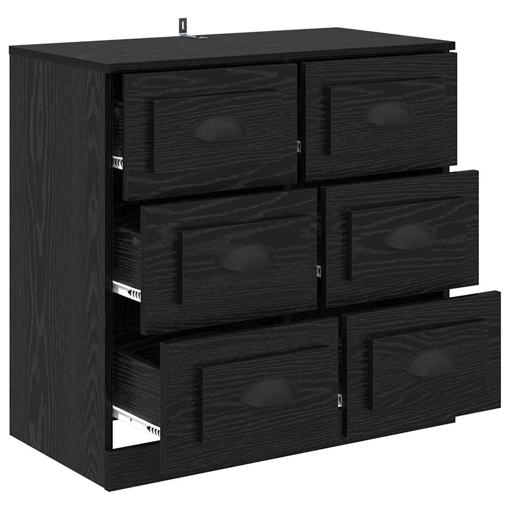 Sideboard Black Oak 70 x 35.5 x 67.5 cm Engineered Wood