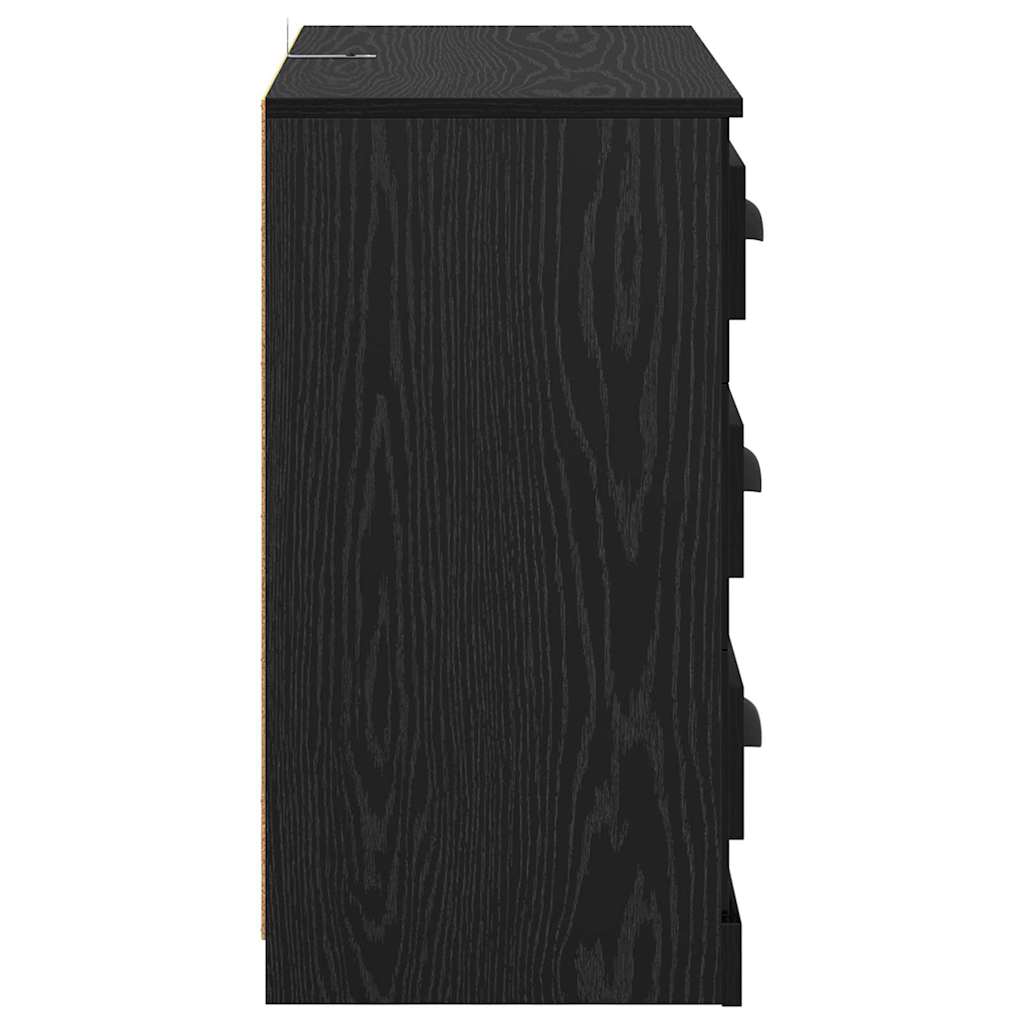 Sideboard Black Oak 70 x 35.5 x 67.5 cm Engineered Wood