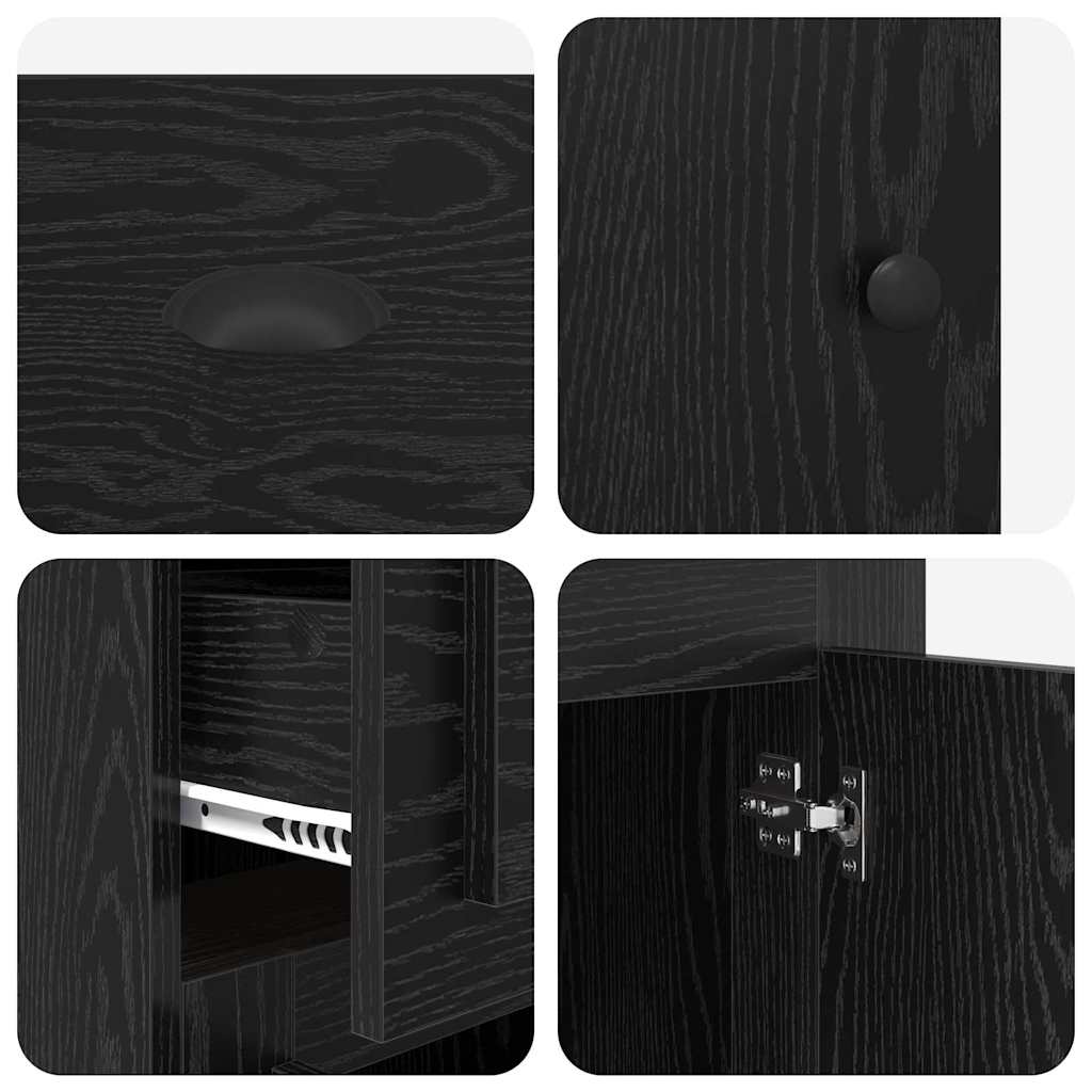 Side Cabinet 40 x 50 x 75 cm Engineered Wood Black Oak