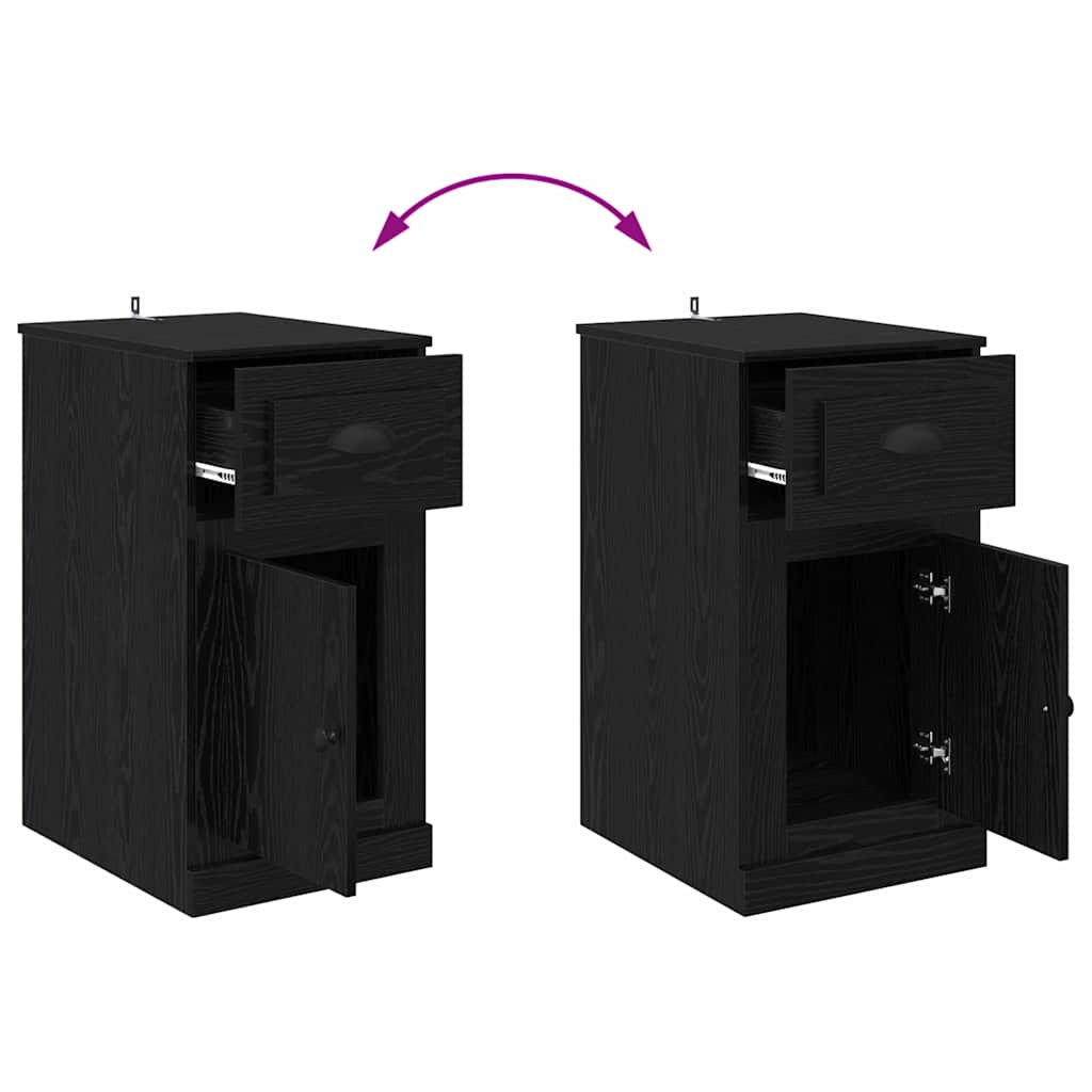 Side Cabinet 40 x 50 x 75 cm Engineered Wood Black Oak