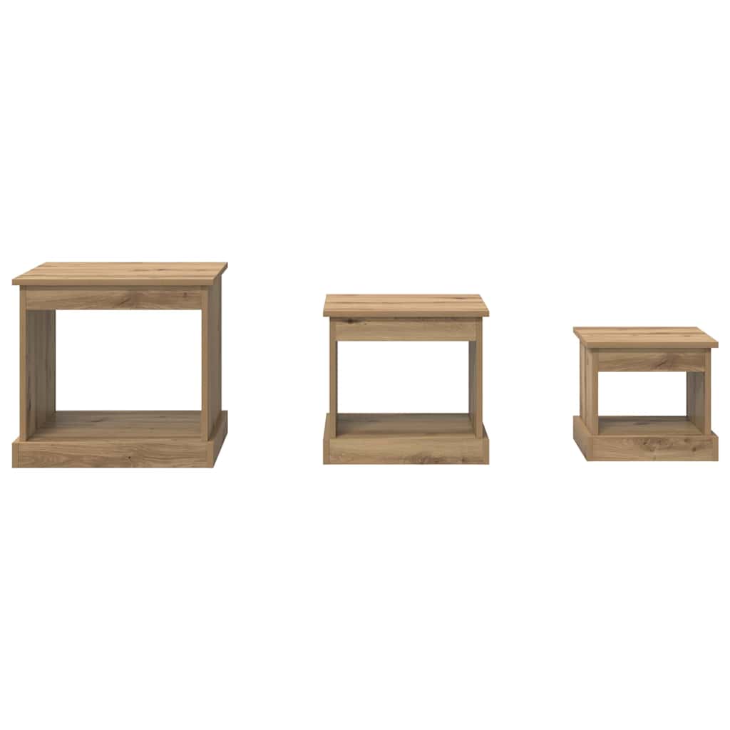 Coffee Table 3 pcs Artisan Oak Engineered Wood