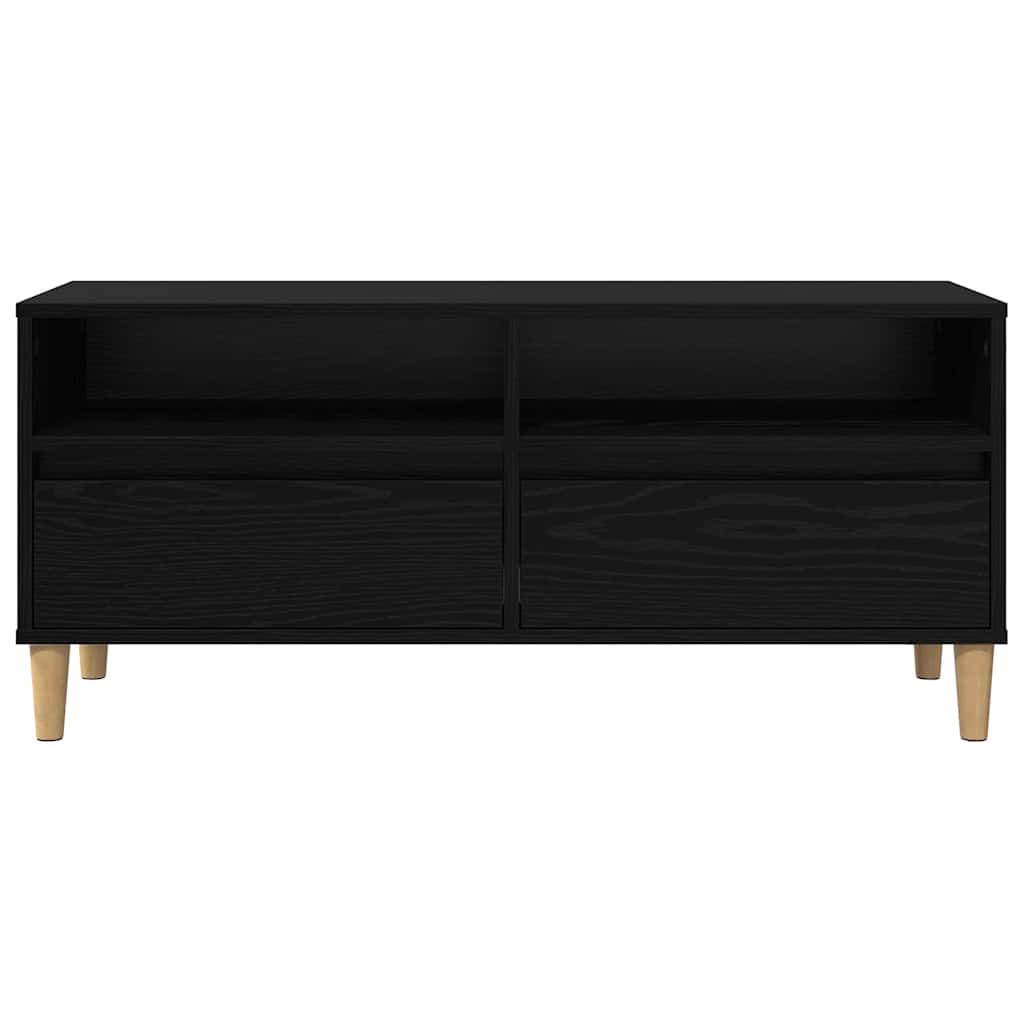 TV Cabinet Black Oak 100 x 34.5 x 44.5 cm Engineered Wood