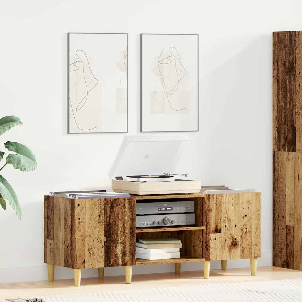 Record Cabinet Old Wood 121 x 38 x 48 cm Engineered Wood