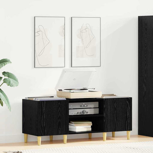 Record Cabinet Black Oak 121 x 38 x 48 cm Engineered Wood
