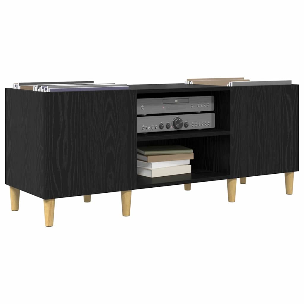 Record Cabinet Black Oak 121 x 38 x 48 cm Engineered Wood