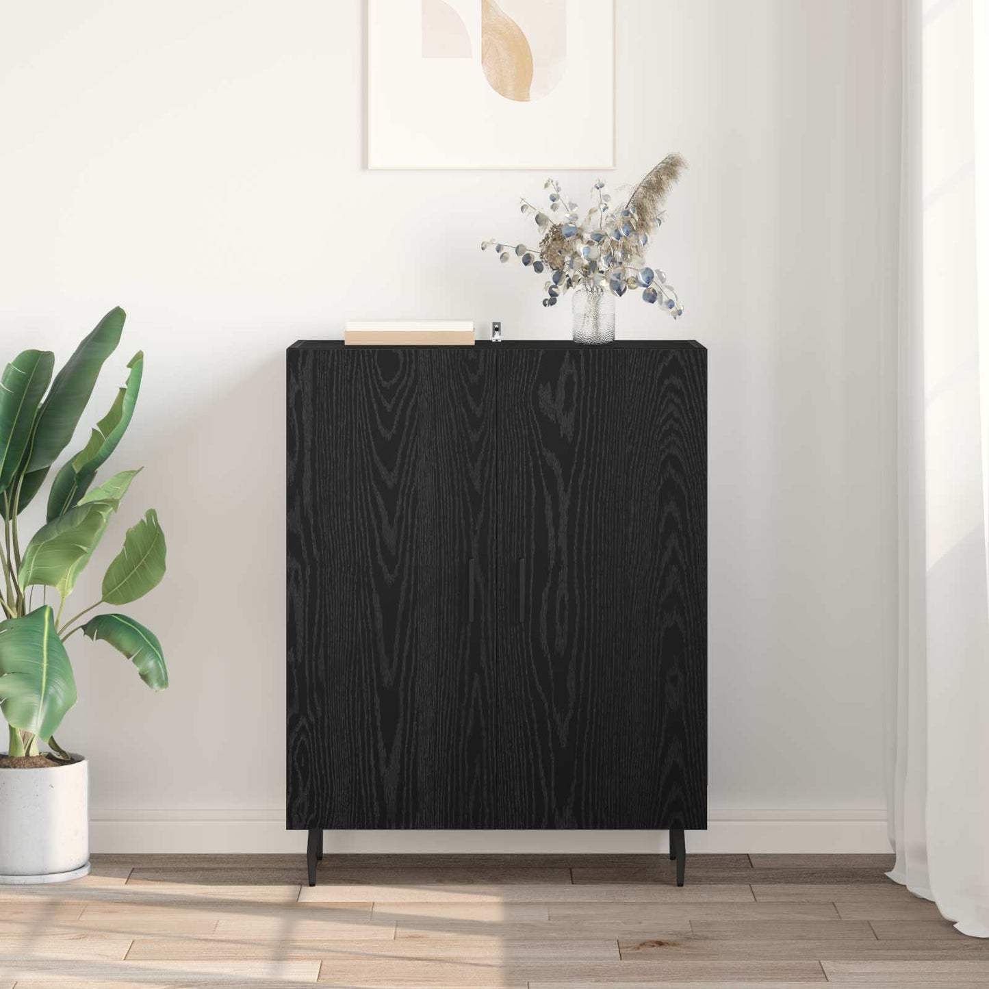 Sideboard Black Oak 69.5 x 34 x 90 cm Engineered Wood