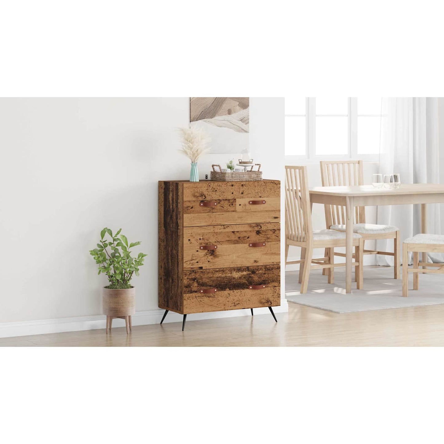 Chest of Drawers Old Wood 69.5 x 34 x 90 cm Engineered Wood