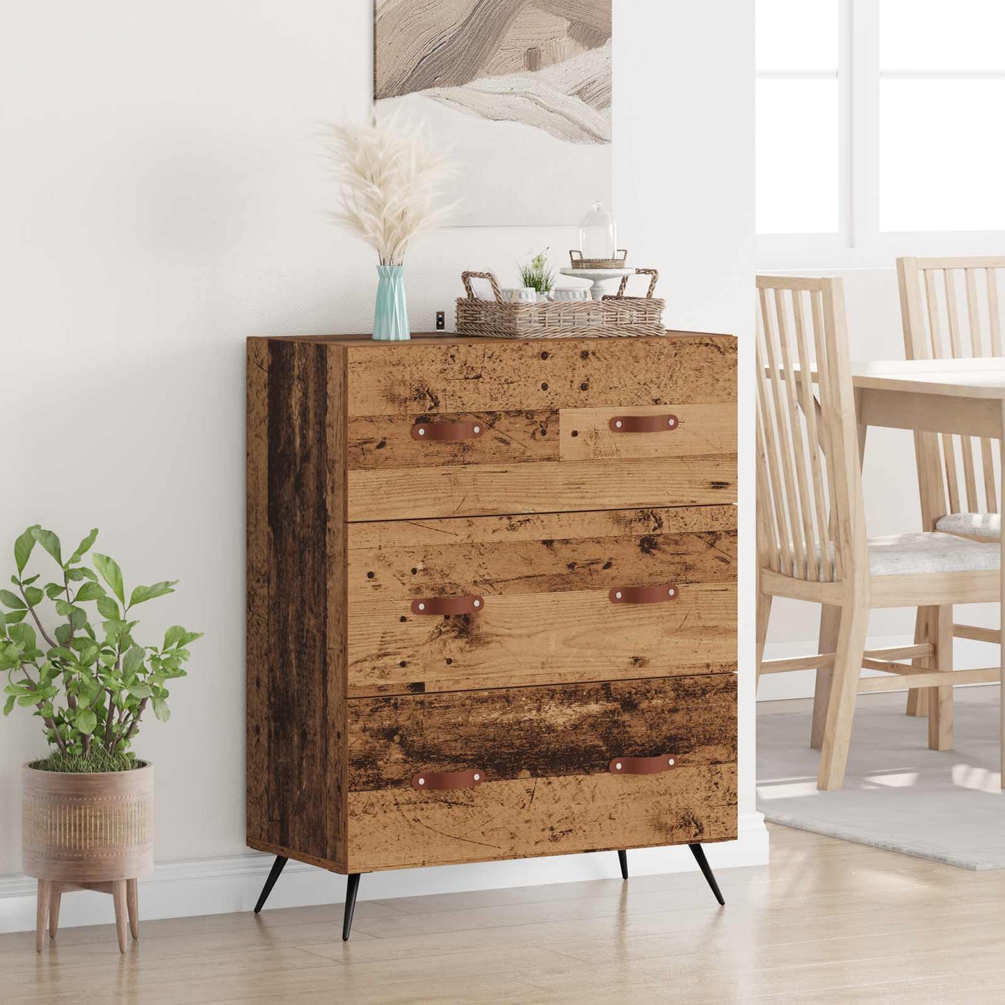 Chest of Drawers Old Wood 69.5 x 34 x 90 cm Engineered Wood