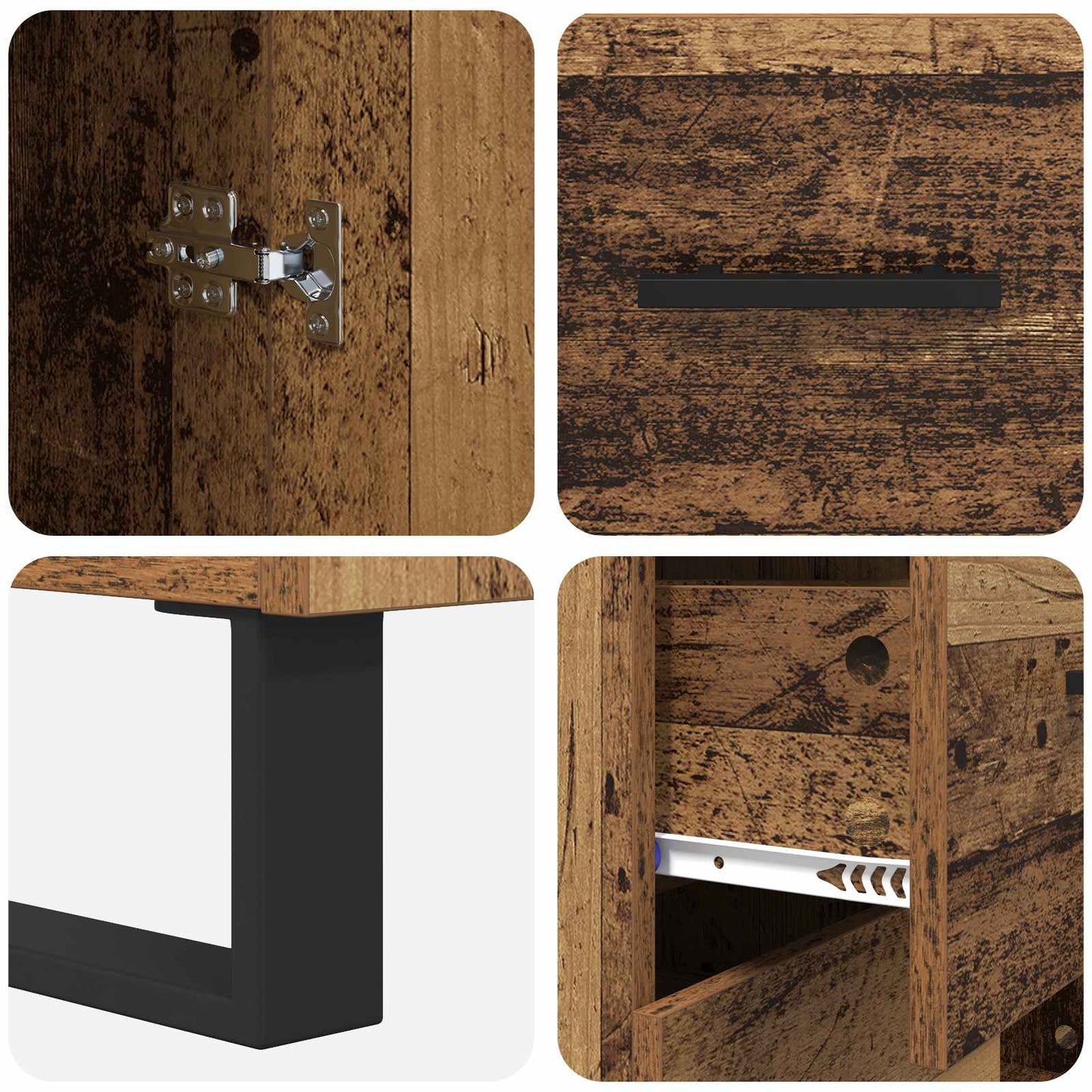 Sideboard Old Wood 69.5 x 34 x 90 cm Engineered Wood and Iron