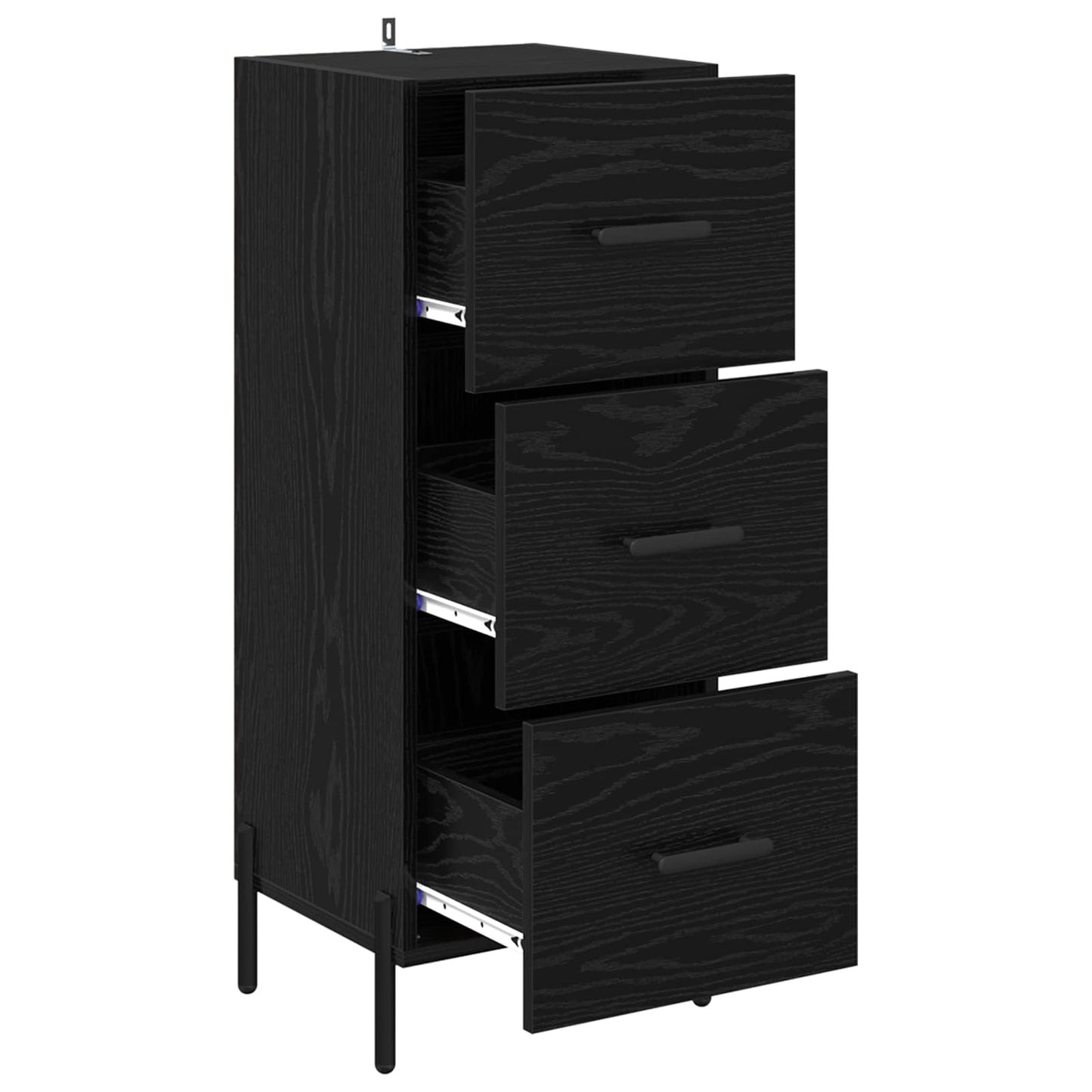 Sideboard Black oak 34 x 34.5 x 90 cm Engineered wood