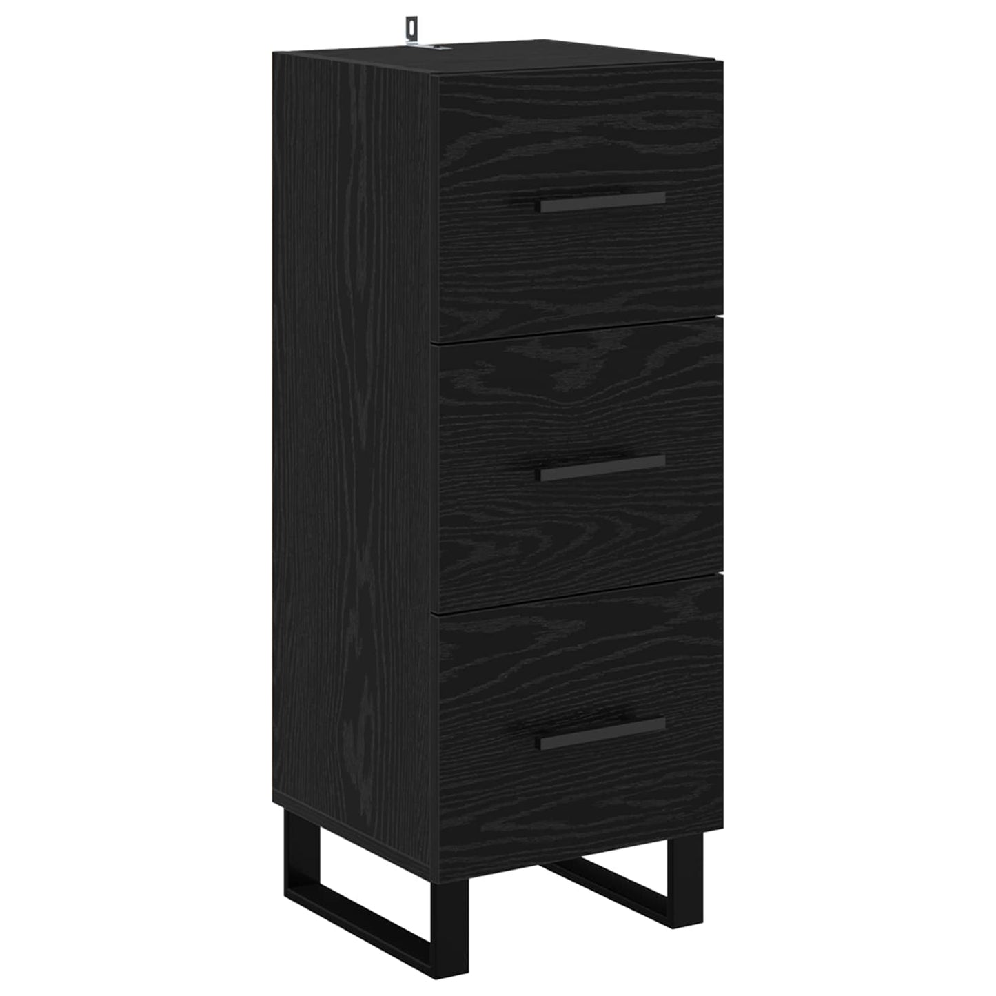 Sideboard Black Oak 34.5 x 34 x 90 cm Engineered Wood and Iron